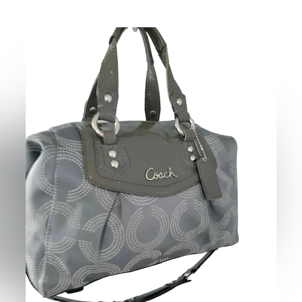 Coach Gray Satchel with Signature Design